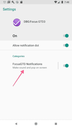 Notification settings